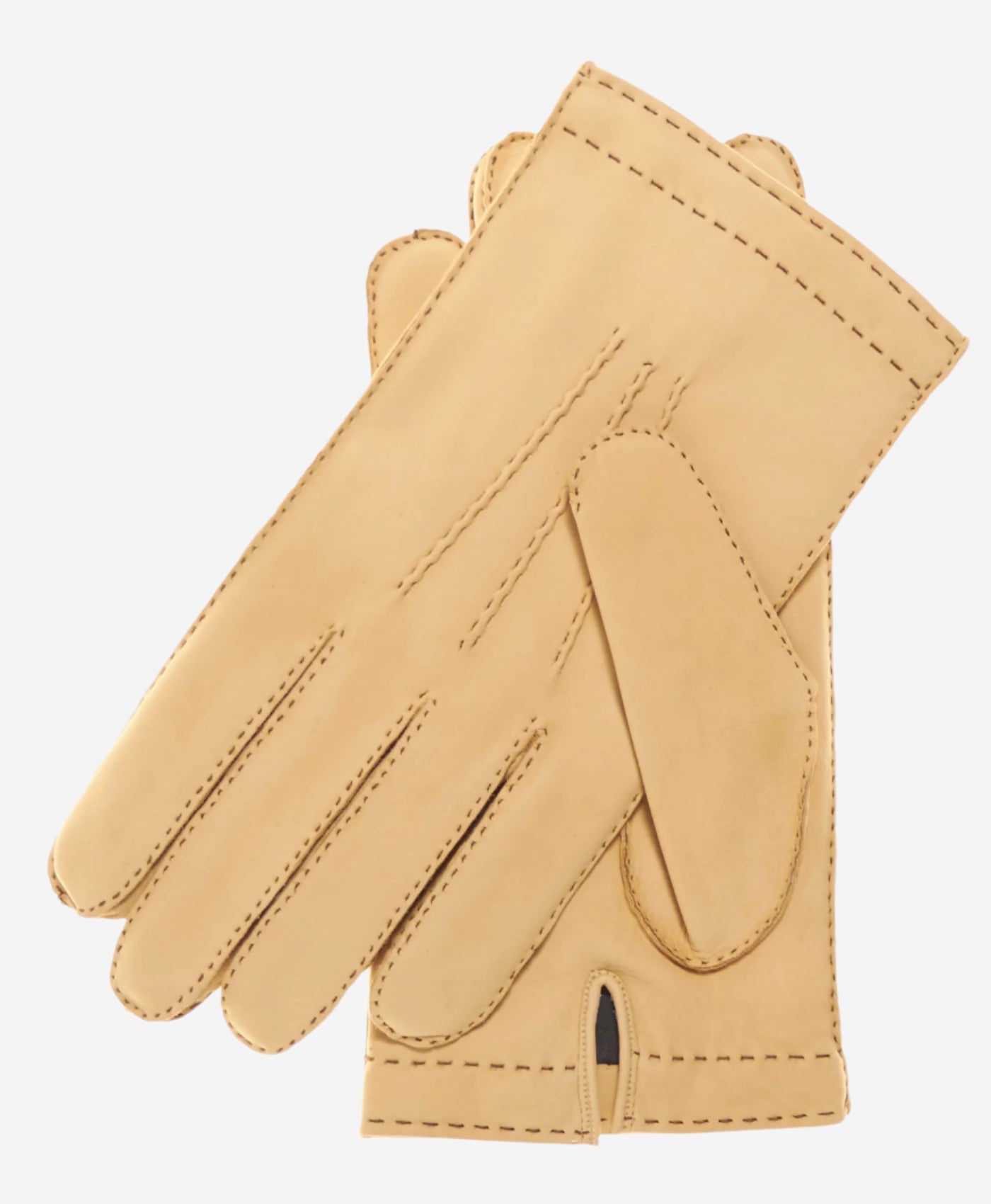 CC3630 (natural) - Men's Handsewn Italian Cashmere Lined Nubuck Gloves - Leather Gloves Online - Luxury Leather Gloves - 1