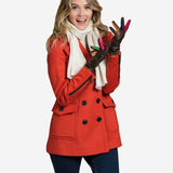 CC4585 (black) - Women's Italian Cashmere Lined Lambskin Gloves with Colorful Fourchettes