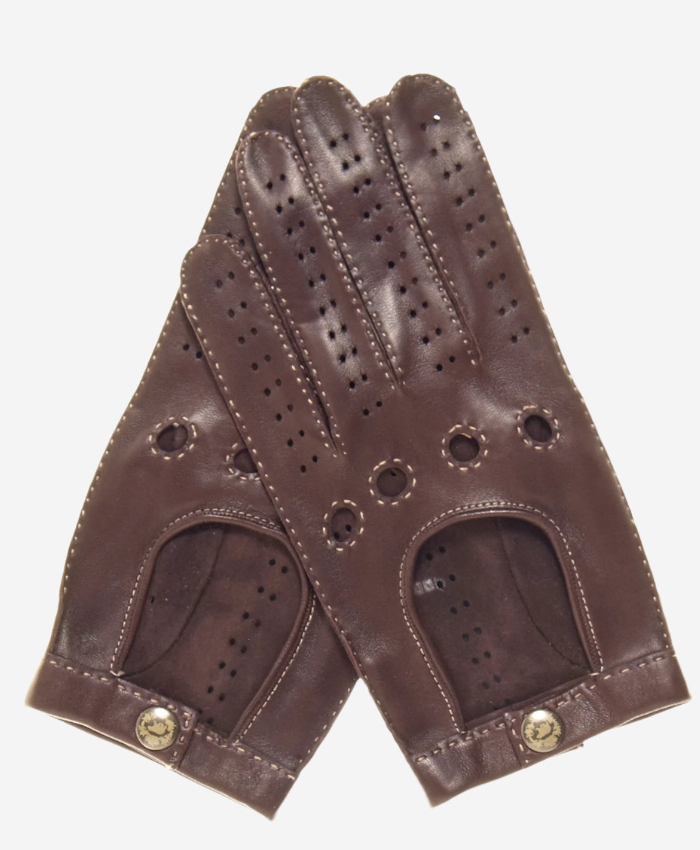 CD3501 (brown) - Men's Handsewn Italian Lambskin Leather Driving Gloves - Leather Gloves Online - Luxury Leather Gloves - 2