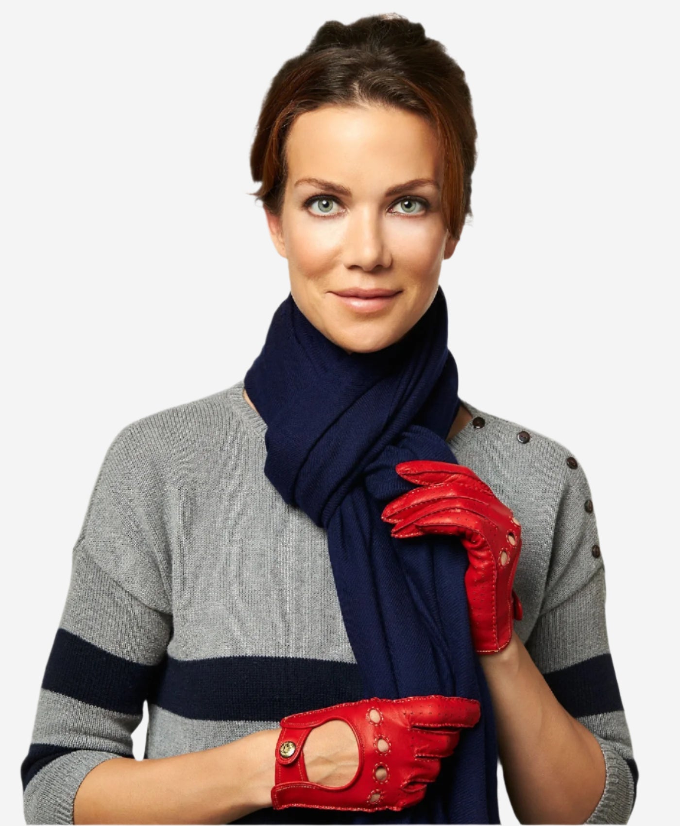 CD4266 (red) - Women's Italian Leather Driving Gloves with Contrast Stitching - Leather Gloves Online - Luxury Leather Gloves - 4