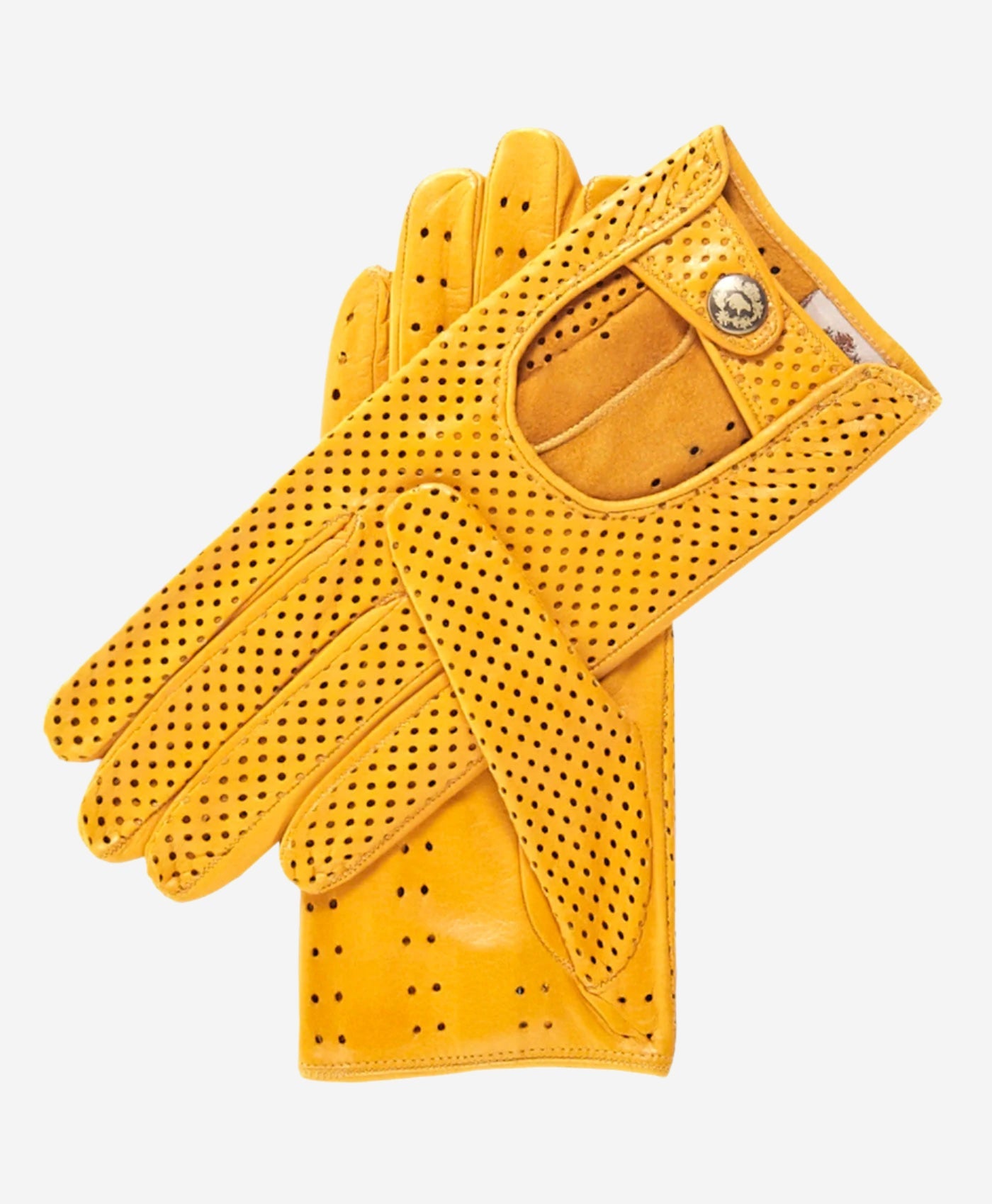 CD4466 (yellow) - Women's Ventilated Leather Driving Gloves - Leather Gloves Online - Luxury Leather Gloves - 1