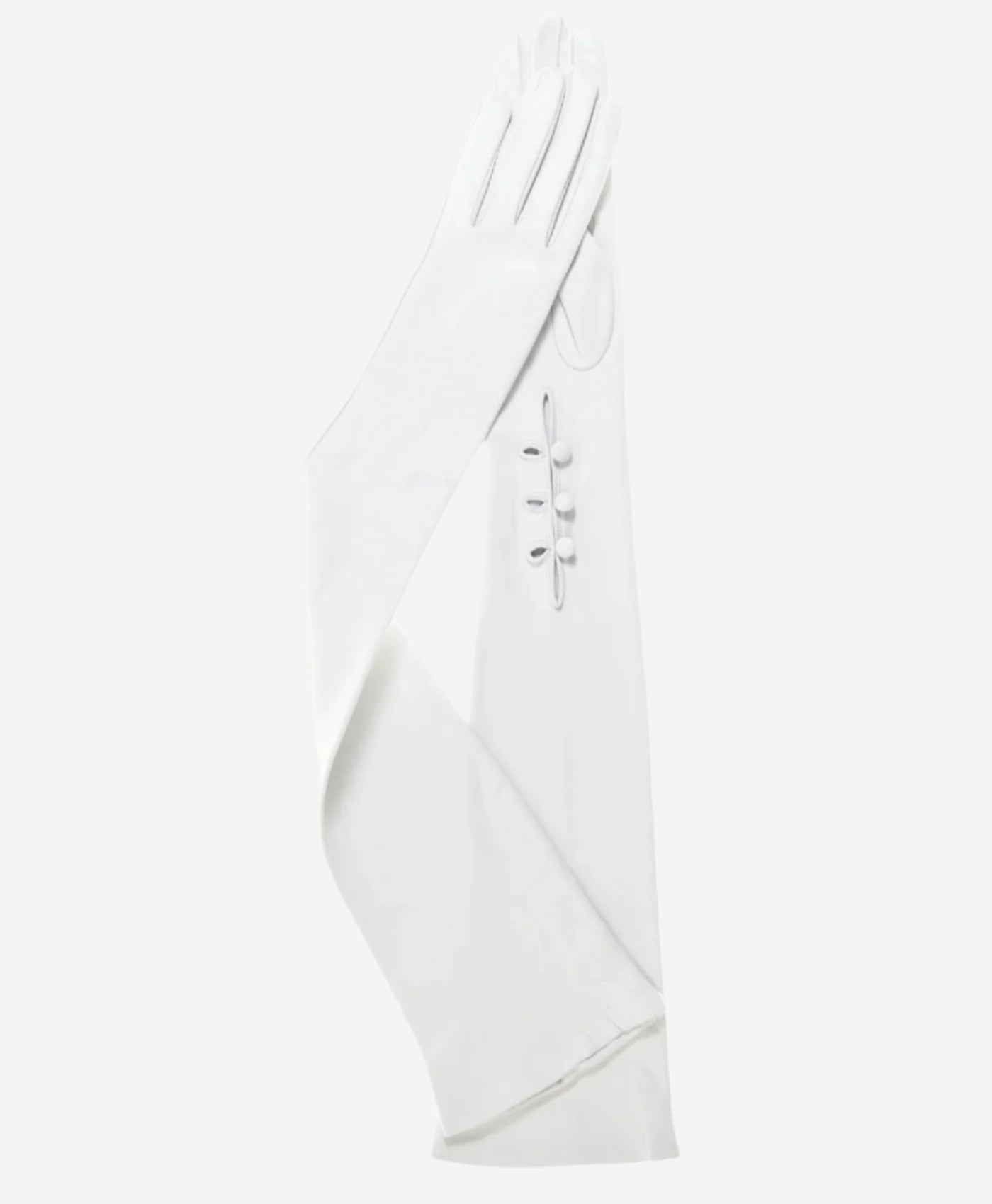 Angelina (ivory) - Italian silk lined 16-button length leather bridal / opera gloves - Leather Gloves Online - Luxury Leather Gloves - 1