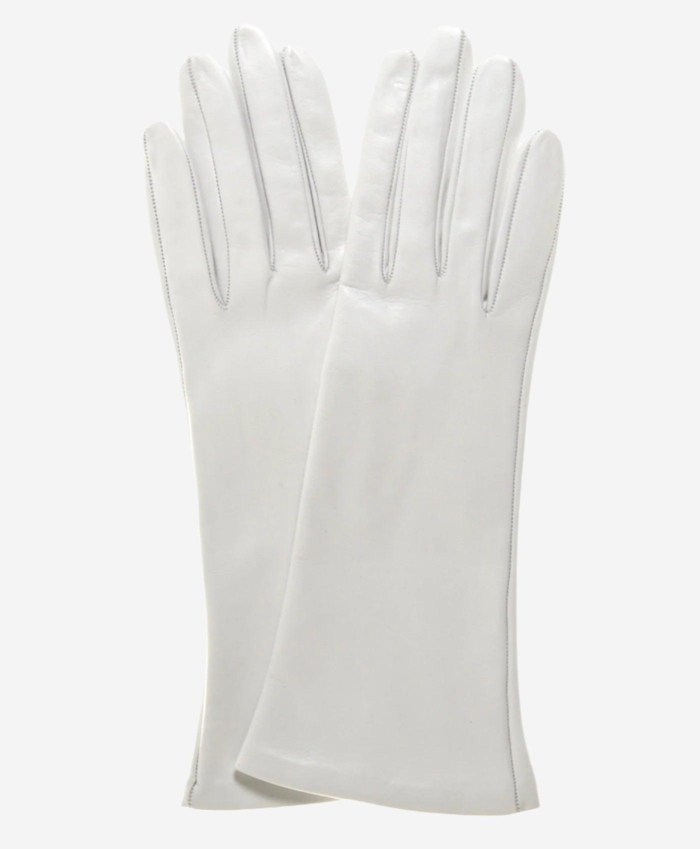 CW01W4 (ivory) - Italian Silk Lined 4-Button Length White Leather Bridal Gloves- Leather Gloves Online - Luxury Leather Gloves - 1