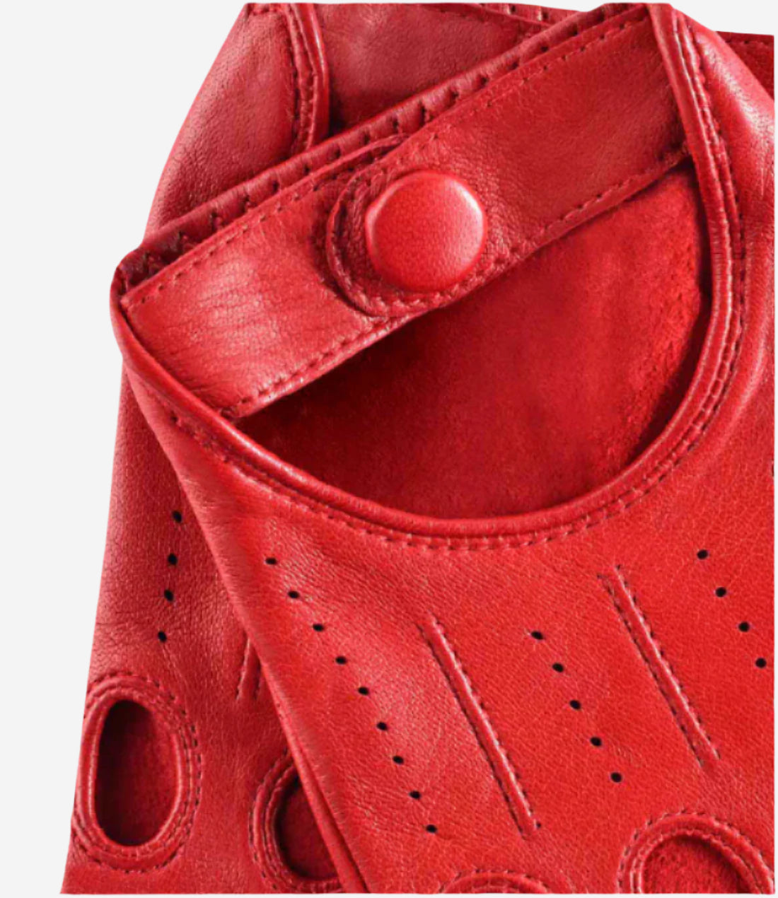 Rossana (red) - Italian fingerless lambskin leather driving gloves - Leather Gloves Online - Luxury Leather Gloves - 3