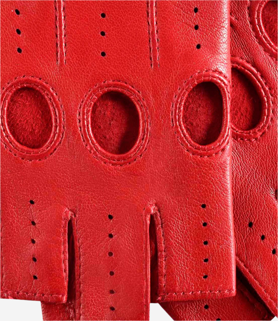 Rossana (red) - Italian fingerless lambskin leather driving gloves - Leather Gloves Online - Luxury Leather Gloves - 4