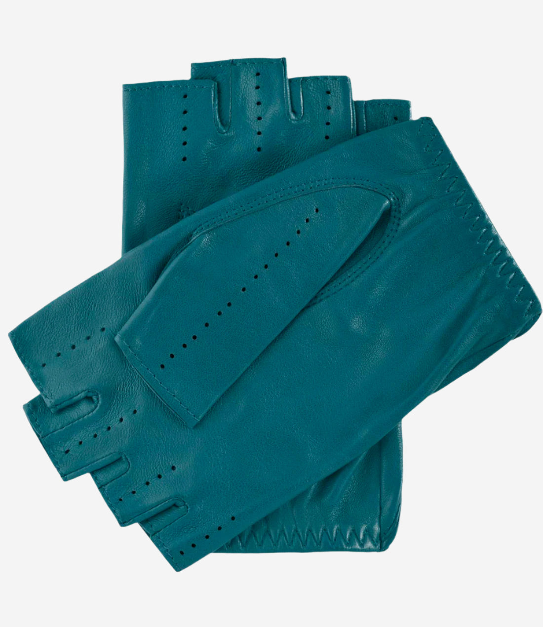 Rossana (sage) - Italian fingerless lambskin leather driving gloves - Leather Gloves Online - Luxury Leather Gloves - 2