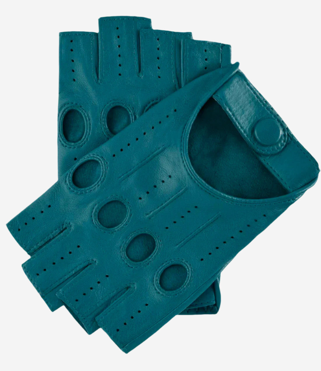 Rossana (sage) - Italian fingerless lambskin leather driving gloves - Leather Gloves Online - Luxury Leather Gloves - 1