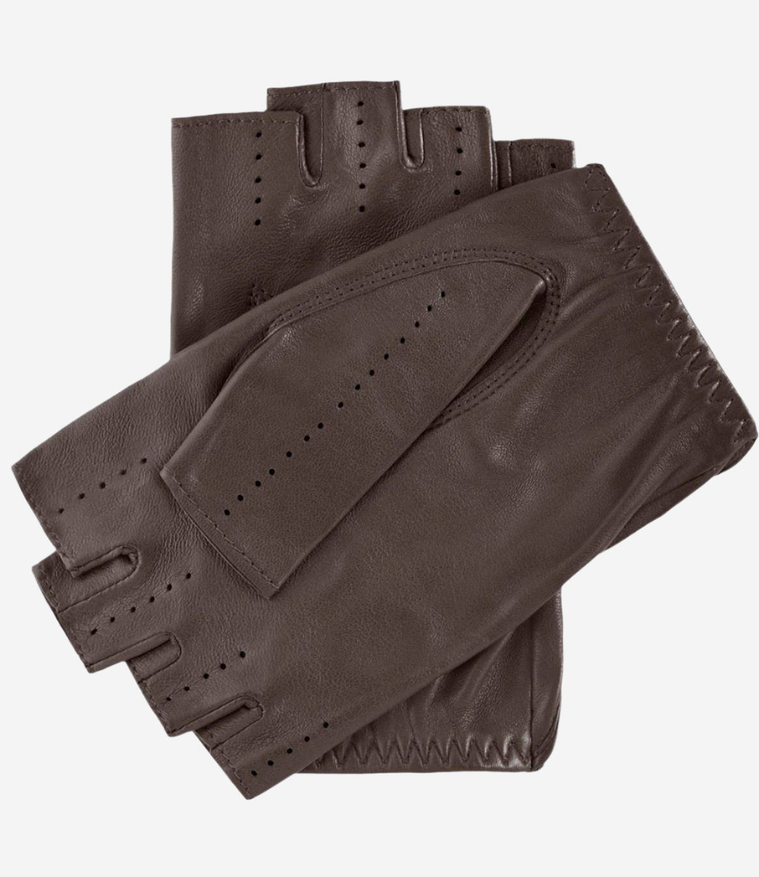 Rossana (taupe) - Italian fingerless lambskin leather driving gloves - Leather Gloves Online - Luxury Leather Gloves - 2