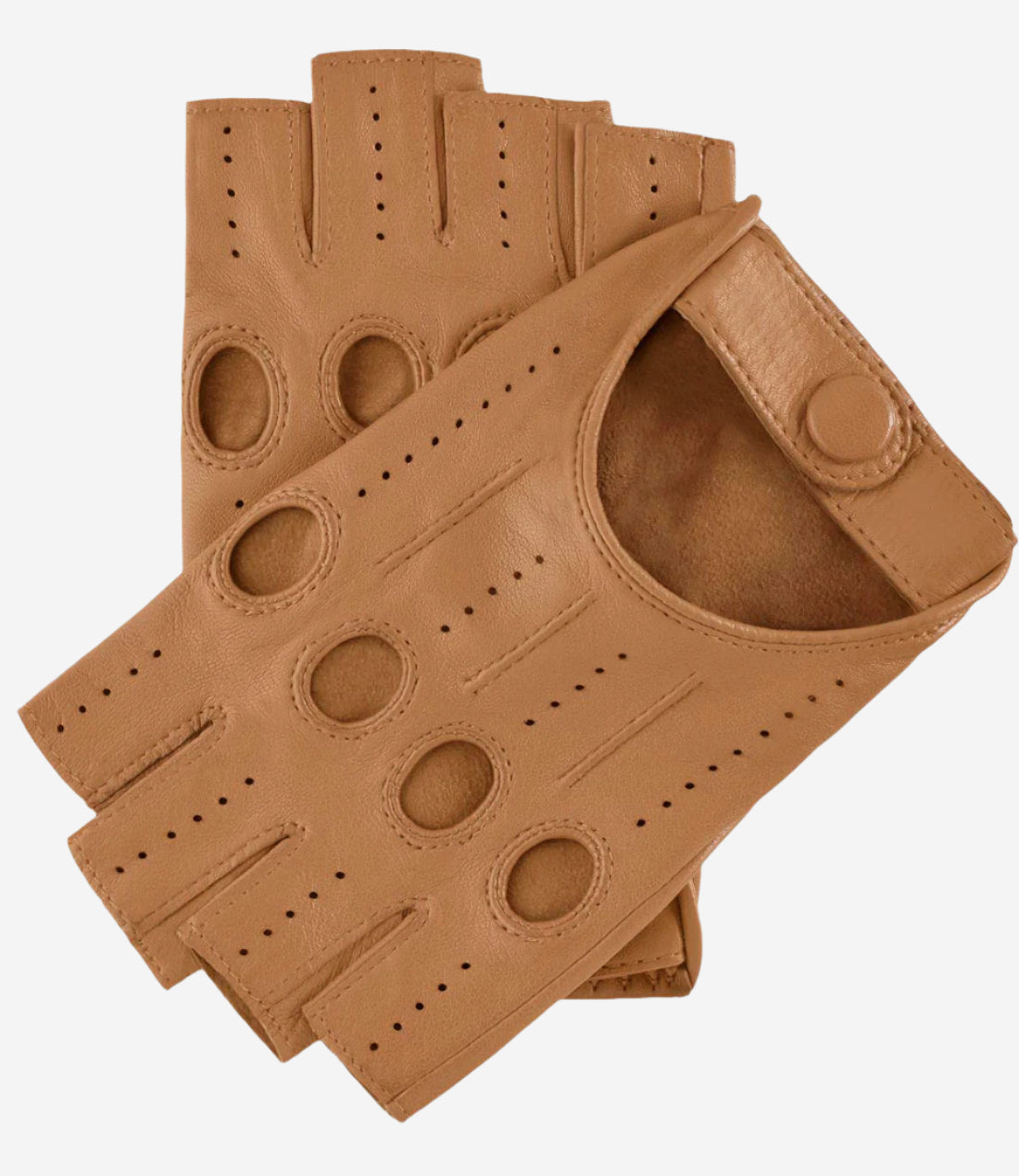 Rossana (vac) - Italian fingerless lambskin leather driving gloves - Leather Gloves Online - Luxury Leather Gloves - 1