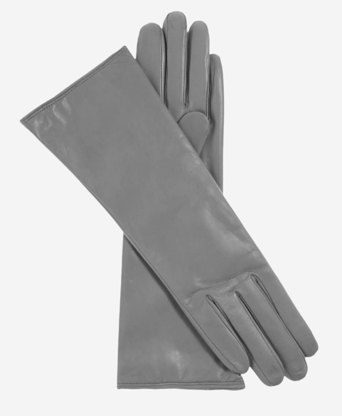FC02W4 (grey) - Italian "4 Button Length" Cashmere Lined Leather Gloves - Leather Gloves Online - Luxury Leather Gloves - 1