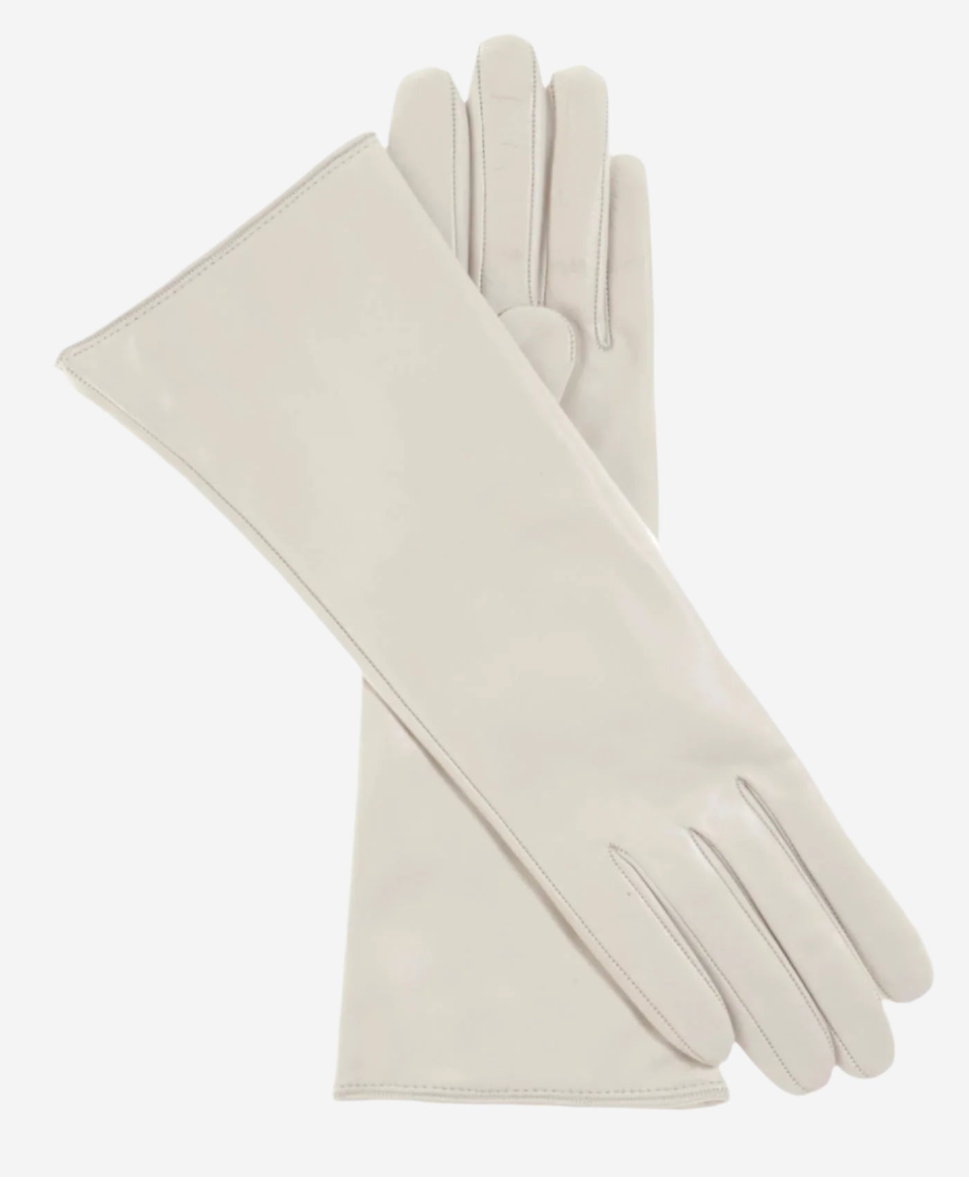 FC02W4 (ivory) - Italian "4 Button Length" Cashmere Lined Leather Gloves - Leather Gloves Online - Luxury Leather Gloves - 1