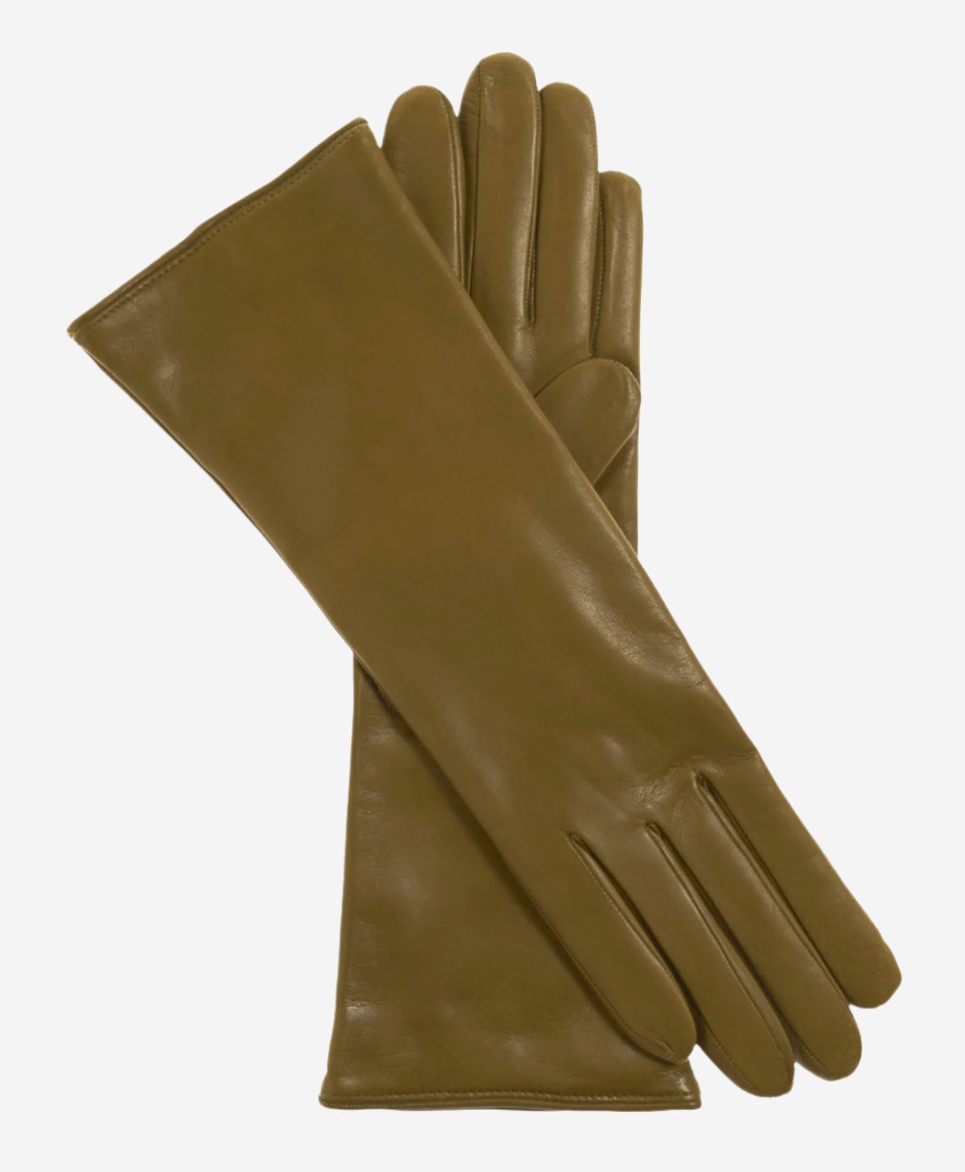 FC02W4 (moss) - Italian "4 Button Length" Cashmere Lined Leather Gloves - Leather Gloves Online - Luxury Leather Gloves - 1