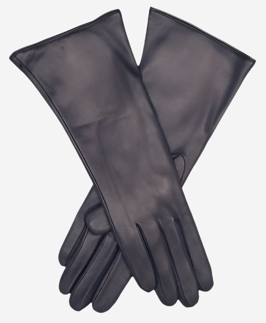 FC02W4 (navy) - Italian "4 Button Length" Cashmere Lined Leather Gloves - Leather Gloves Online - Luxury Leather Gloves - 1