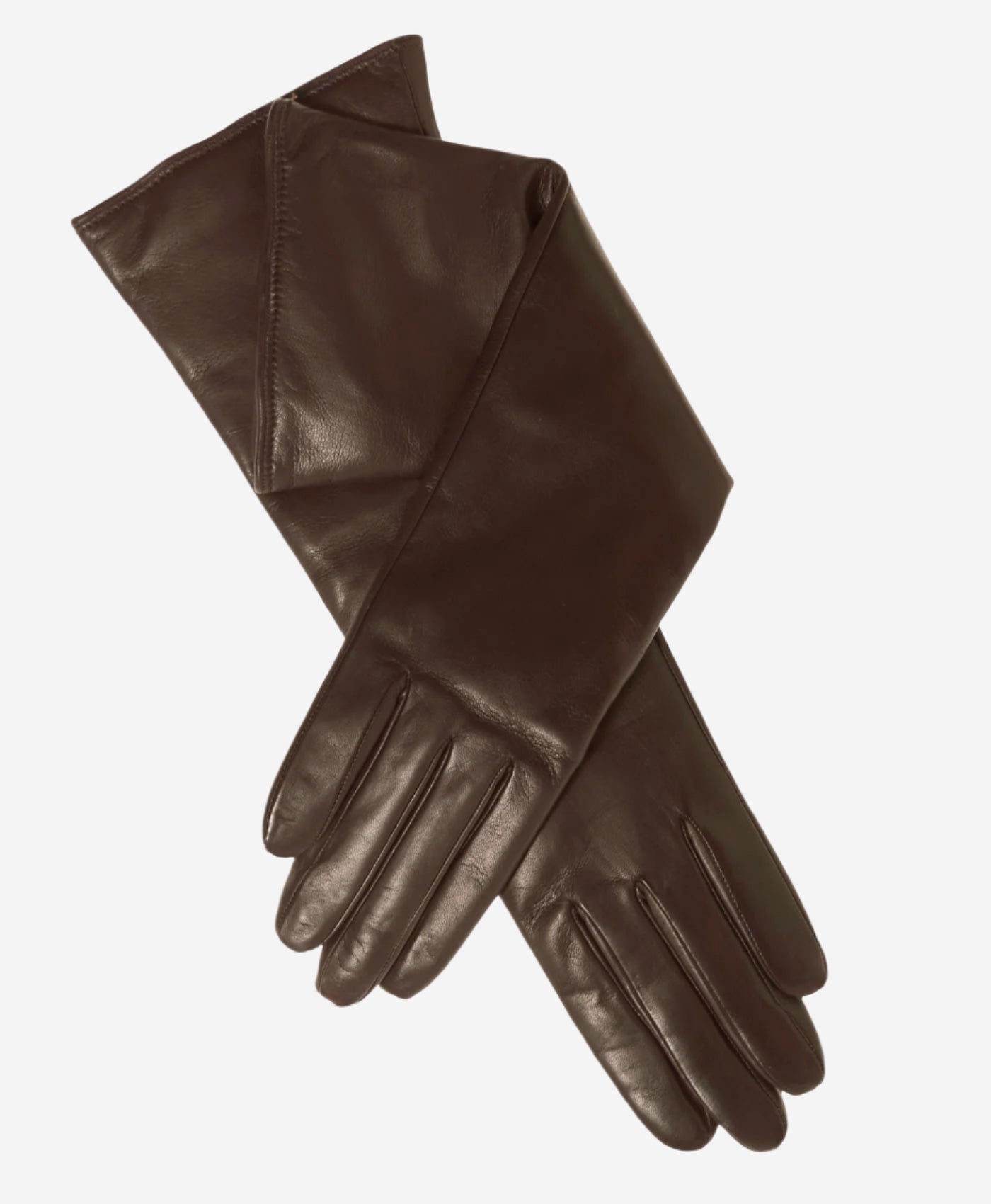 Leonora (brown) - Italian cashmere lined 6-button length leather gloves - Leather Gloves Online - Luxury Leather Gloves - 1