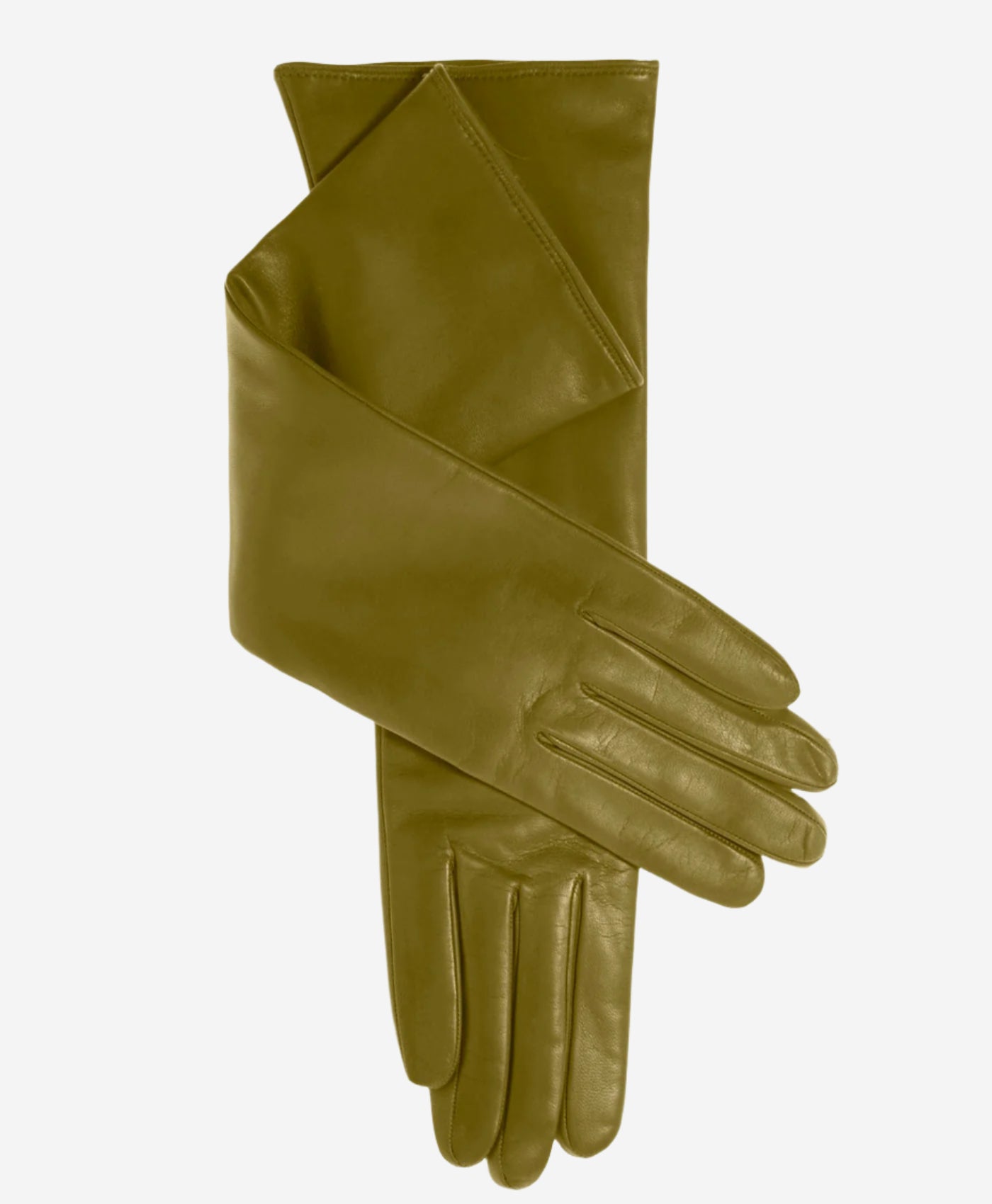 FC02W8 (moss) - Italian "8 Button Length" Cashmere Lined Leather Gloves - Leather Gloves Online - Luxury Leather Gloves - 1