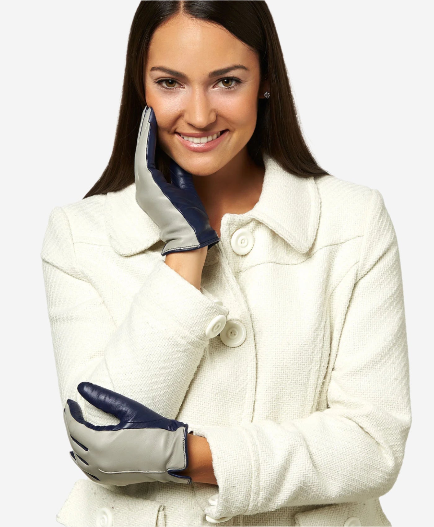 FC34 (grey) - Women's Touchscreen Italian Cashmere Lined Leather Gloves - Leather Gloves Online - Luxury Leather Gloves - 2