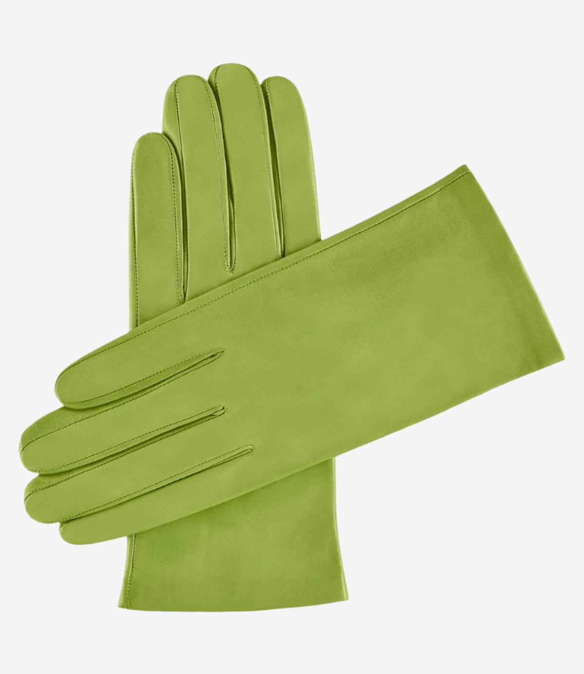 Sofia (lime) - Italian lambskin leather gloves with silk lining - Leather Gloves Online - Luxury Leather Gloves - 1