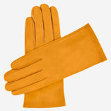 Sofia (canary) - Italian lambskin leather gloves with silk lining - Leather Gloves Online - Luxury Leather Gloves - 1