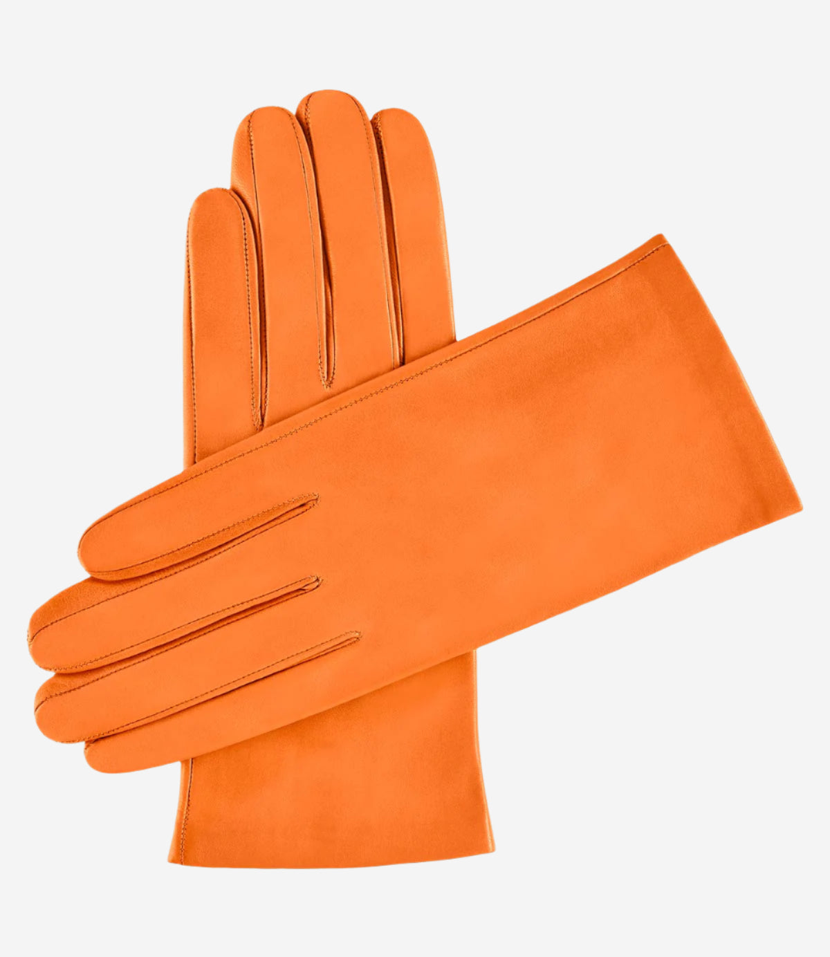 Sofia (tangerine) - Italian lambskin leather gloves with silk lining - Leather Gloves Online - Luxury Leather Gloves - 1