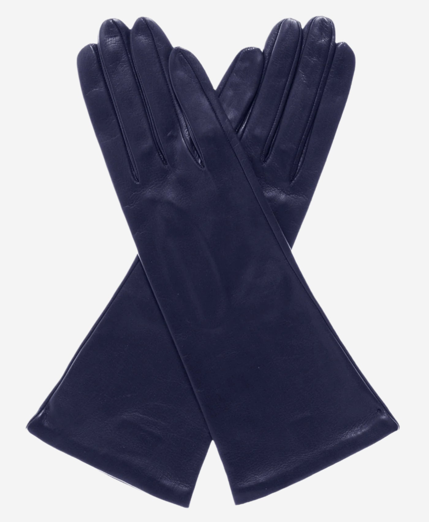 FS01W4 (navy) - Italian "4 Button Length" Silk Lined Leather Gloves - Leather Gloves Online - Luxury Leather Gloves - 1