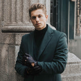 Enzo (black) - Italian lambskin leather driving gloves - Fratelli Orsini - Luxury Leather Gloves - Handmade in Italy - 4