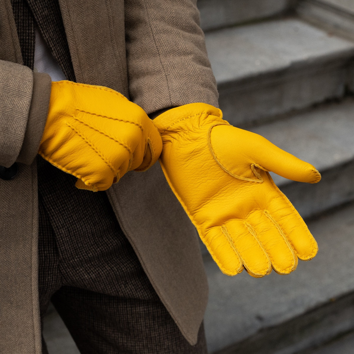 Matteo - Italian gloves made of American deerskin leather with cashmere lining- Fratelli Orsini - Luxury Leather Gloves - Handmade in Italy - 7