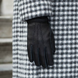 Vittoria (black) - Italian gloves made of American deerskin leather with cashmere lining - Fratelli Orsini - Luxury Leather Gloves - Handmade in Italy - 9