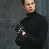Mario (black) - Italian lambskin leather driving gloves & touchscreen feature - Fratelli Orsini - Luxury Driving Gloves - Handmade in Italy - 7