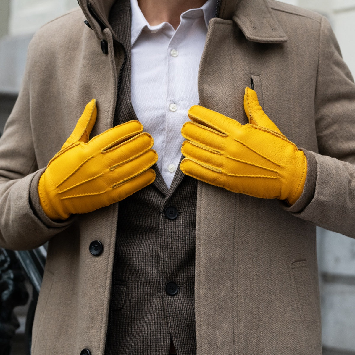 Matteo - Italian gloves made of American deerskin leather with cashmere lining- Fratelli Orsini - Luxury Leather Gloves - Handmade in Italy - 9