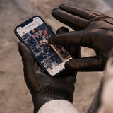 Aldo (black) - Italian lambskin leather gloves with lambswool lining & touchscreen feature - Fratelli Orsini - Luxury Leather Gloves - Handmade in Italy - 6
