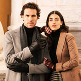 Aldo (black) - Italian lambskin leather gloves with lambswool lining & touchscreen feature - Fratelli Orsini - Luxury Leather Gloves - Handmade in Italy - 8