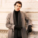 Aldo (black) - Italian lambskin leather gloves with lambswool lining & touchscreen feature - Fratelli Orsini - Luxury Leather Gloves - Handmade in Italy - 10