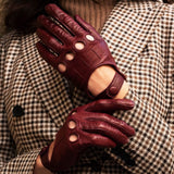 Alessa (cordovan) - classic Italian lambskin leather driving gloves- Fratelli Orsini - Luxury Leather Gloves - Handmade in Italy - 2
