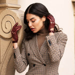Alessa (cordovan) - classic Italian lambskin leather driving gloves- Fratelli Orsini - Luxury Leather Gloves - Handmade in Italy - 5