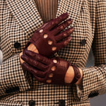 Alessa (cordovan) - classic Italian lambskin leather driving gloves- Fratelli Orsini - Luxury Leather Gloves - Handmade in Italy - 6