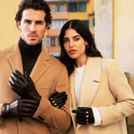 Alessa (black) - classic Italian lambskin leather driving gloves Fratelli Orsini - Luxury Leather Gloves - Handmade in Italy - 6