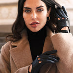 Alessa (black) - classic Italian lambskin leather driving gloves Fratelli Orsini - Luxury Leather Gloves - Handmade in Italy - 5