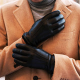 Alessandro (black) - Italian lambskin leather gloves with cashmere lining & touchscreen feature - Fratelli Orsini - Luxury Leather Gloves - Handmade in Italy - 8