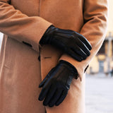 Alessandro (black) - Italian lambskin leather gloves with cashmere lining & touchscreen feature - Fratelli Orsini - Luxury Leather Gloves - Handmade in Italy - 10