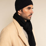 Milano (black) - 100% cashmere ribbed beanie (unisex)- Fratelli Orsini - Luxury Beanie - Handmade in Italy - 8