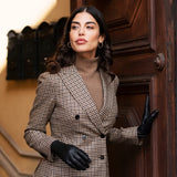 Bella (black) - Italian lambskin leather gloves with lambswool lining & touchscreen feature - Fratelli Orsini - Luxury Leather Gloves - Handmade in Italy - 5