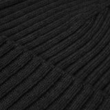 Milano (black) - 100% cashmere ribbed beanie (unisex)- Fratelli Orsini - Luxury Beanie - Handmade in Italy - 3