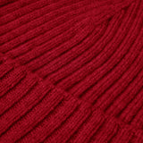 Milano (red) - 100% cashmere ribbed beanie (unisex) - Fratelli Orsini - Luxury Beanie - Handmade in Italy - 3