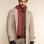 Riccardo (red & grey) - 100% cashmere scarf with pattern - Fratelli Orsini - Luxury Cashmere Scarf - Handmade in Italy - 8