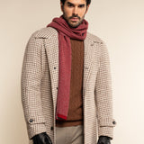 Riccardo (red & grey) - 100% cashmere scarf with pattern - Fratelli Orsini - Luxury Cashmere Scarf - Handmade in Italy - 8