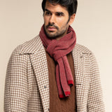 Riccardo (red & grey) - 100% cashmere scarf with pattern - Fratelli Orsini - Luxury Cashmere Scarf - Handmade in Italy - 7