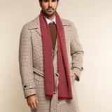 Riccardo (red & grey) - 100% cashmere scarf with pattern - Fratelli Orsini - Luxury Cashmere Scarf - Handmade in Italy - 10