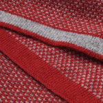 Riccardo (red & grey) - 100% cashmere scarf with pattern - Fratelli Orsini - Luxury Cashmere Scarf - Handmade in Italy - 4