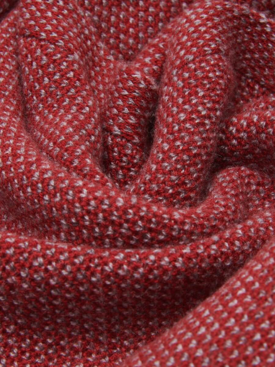 Riccardo (red & grey) - 100% cashmere scarf with pattern - Fratelli Orsini - Luxury Cashmere Scarf - Handmade in Italy - 5