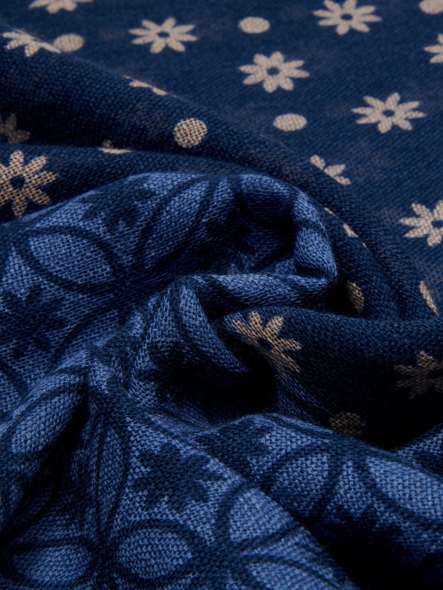 Andrea (blue) - soft and lightweight Italian scarf from 100% wool - Fratelli Orsini - Luxury Italian Scarf - Handmade in Italy - 6